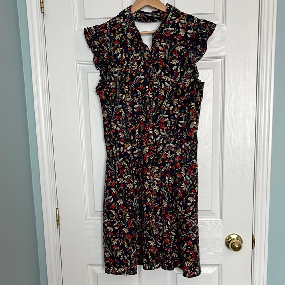 Dex floral print cutout dress